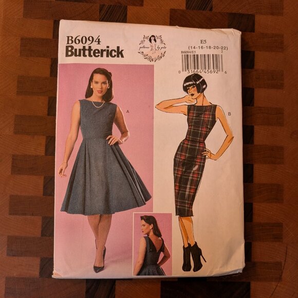 Butterick 6094 - Uncut - Patterns by Gertie - Sizes 14-22 - midi swing dress - Picture 1 of 4